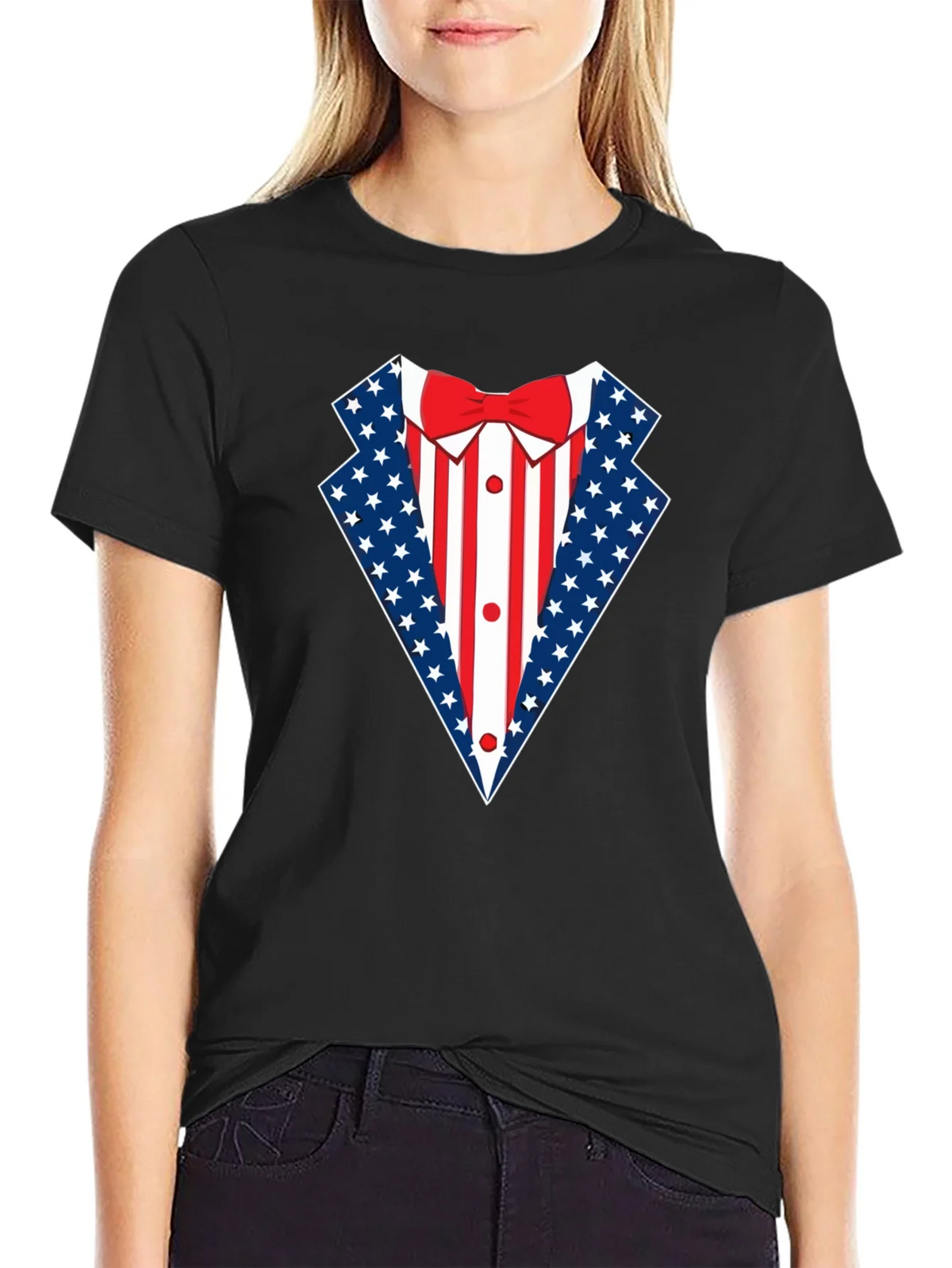 Patriotic USA Flag Tuxedo T-Shirt product image 5