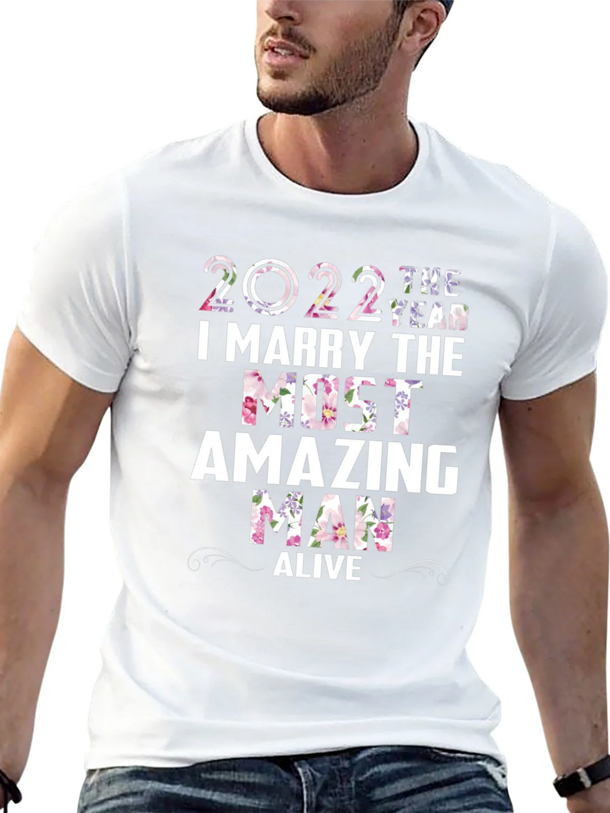 2022 Floral Wedding Groom T-Shirt product image 3