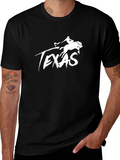 Texas Horse Rider Graphic Tee - Black Cotton Blend product image 1