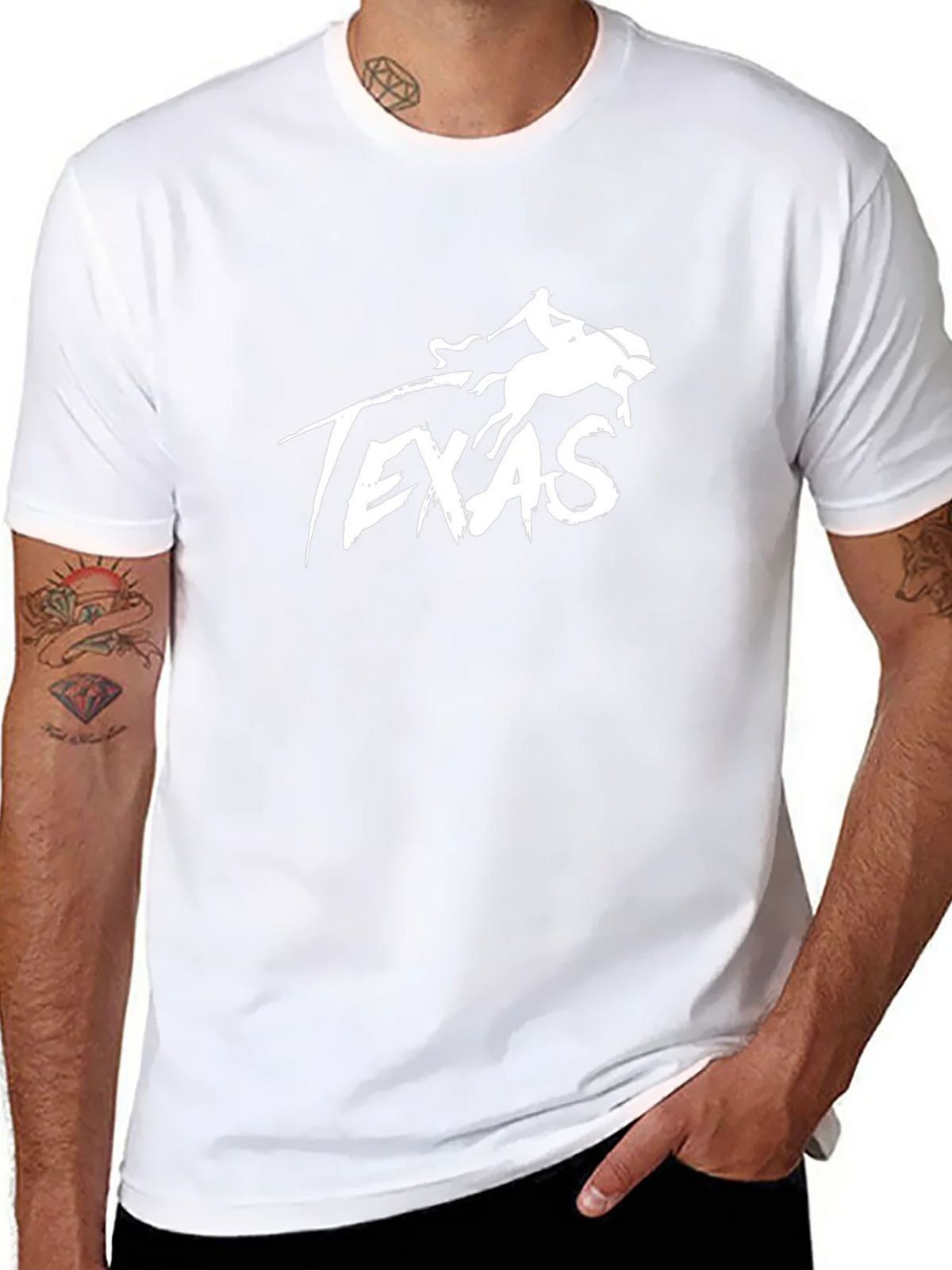 Texas Horse Rider Graphic Tee - Black Cotton Blend product image 10