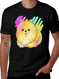 Cute Rainbow Pomeranian Dog Graphic T-Shirt product image 1