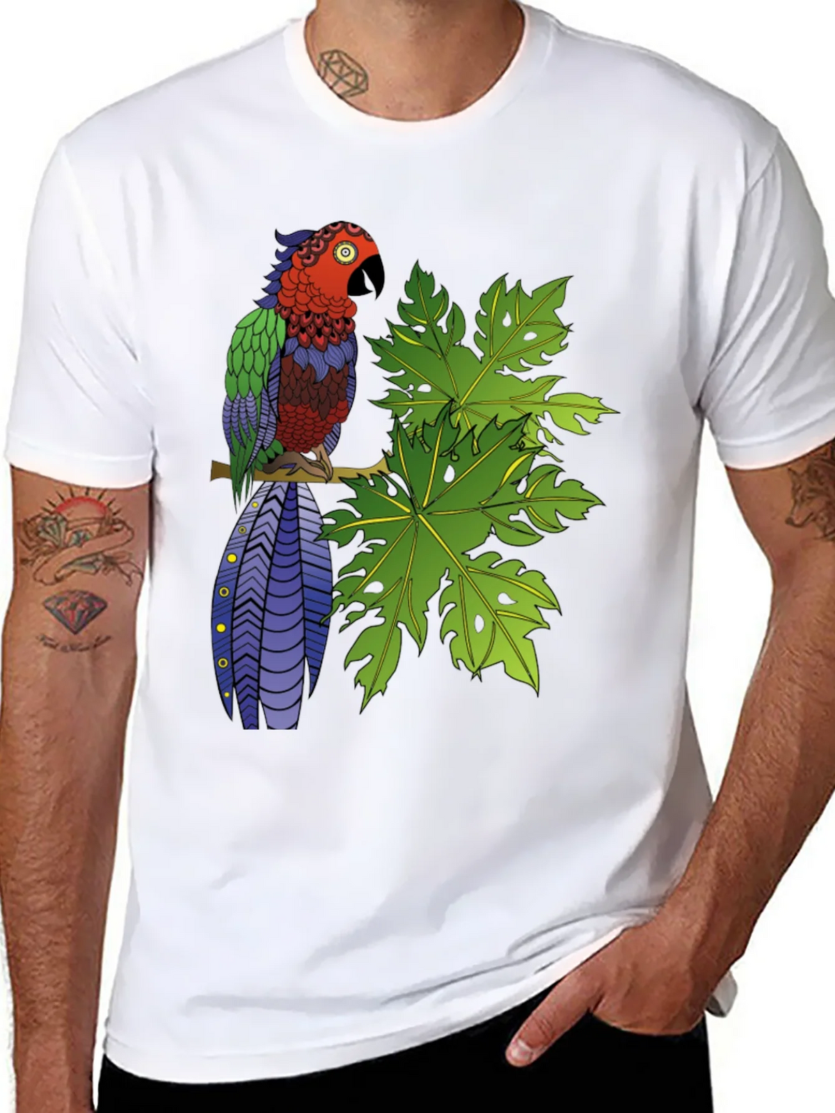 Tropical Parrot Graphic Tee - Nature Inspired product image 10