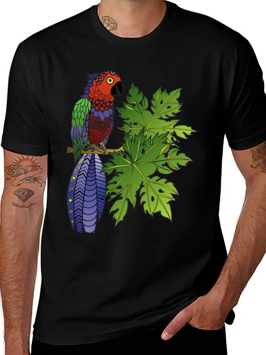 Tropical Parrot Graphic Tee - Nature Inspired product image 1