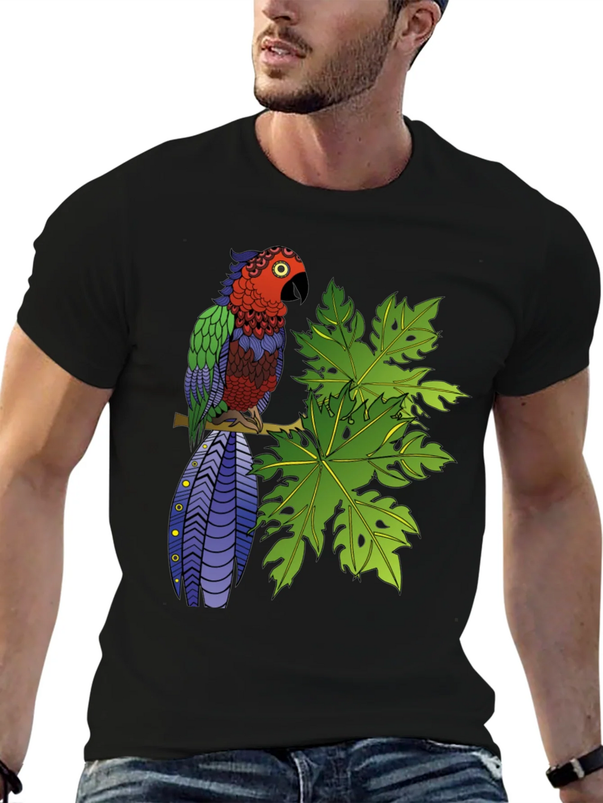 Tropical Parrot Graphic Tee - Nature Inspired product image 9