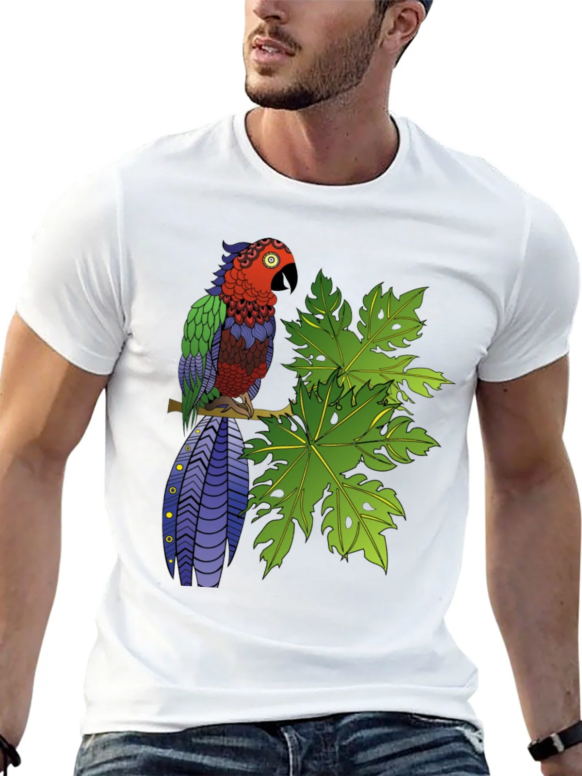 Tropical Parrot Graphic Tee - Nature Inspired product image 4
