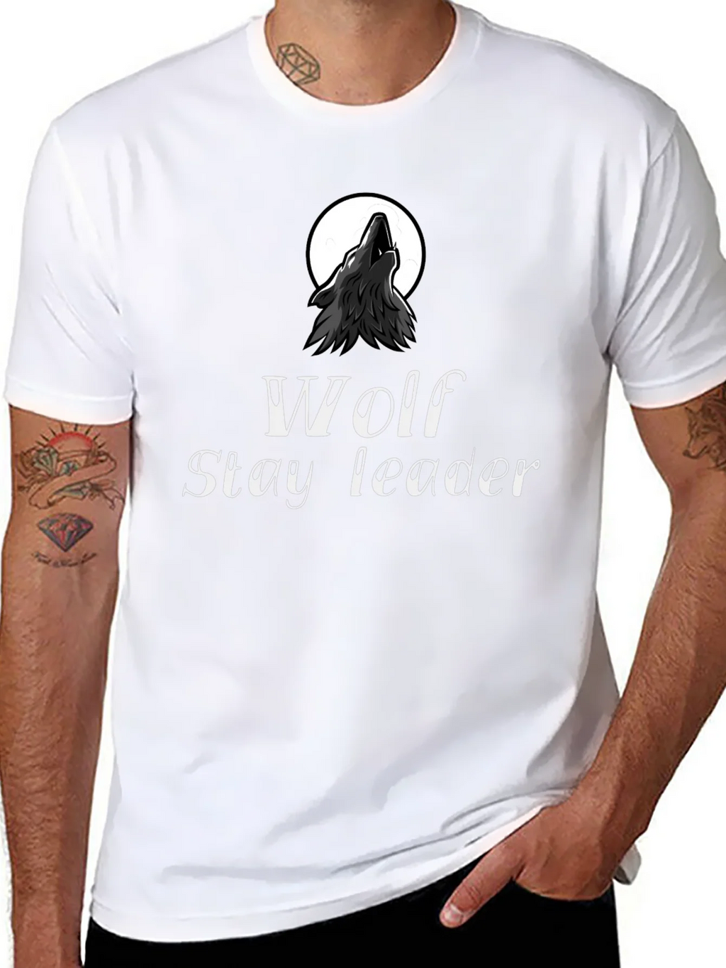 Wolf Howl Graphic Tee - Stay Leader Black T-Shirt product image 2