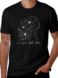 Elegant Let Your Light Shine Graphic Black T-Shirt product image 1