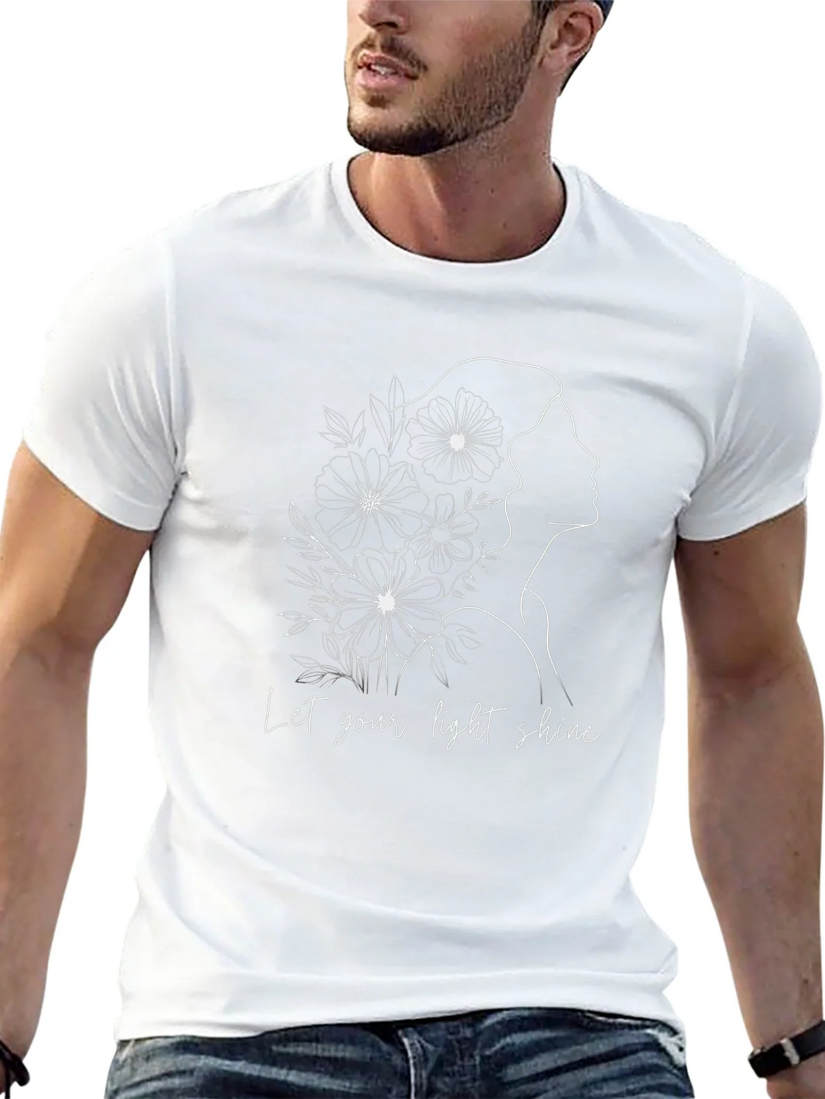Elegant Let Your Light Shine Graphic Black T-Shirt product image 4