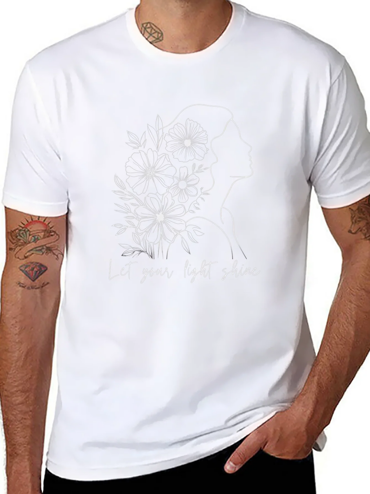 Elegant Let Your Light Shine Graphic Black T-Shirt product image 10