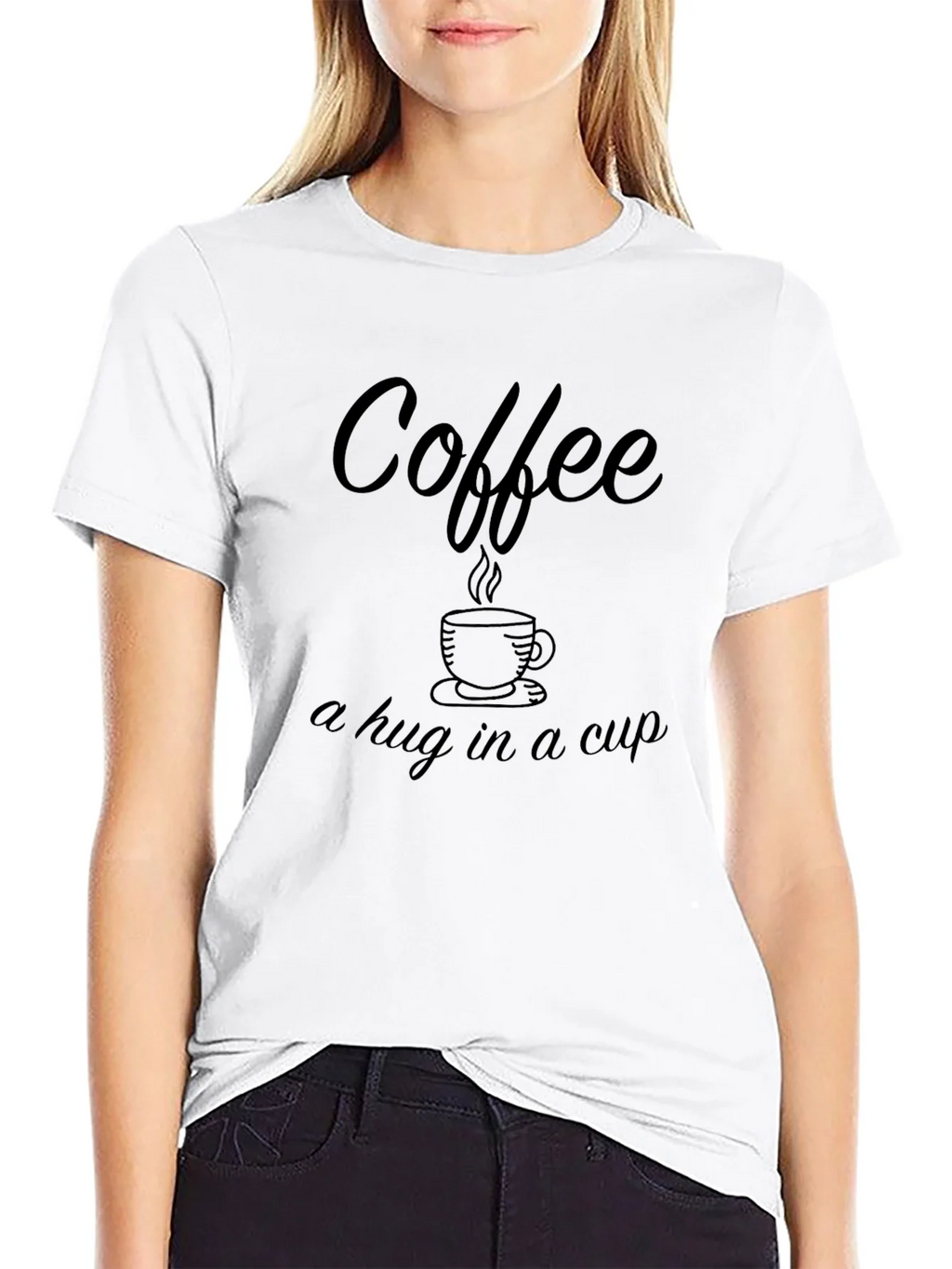 Coffee Hug in a Cup Black T-Shirt