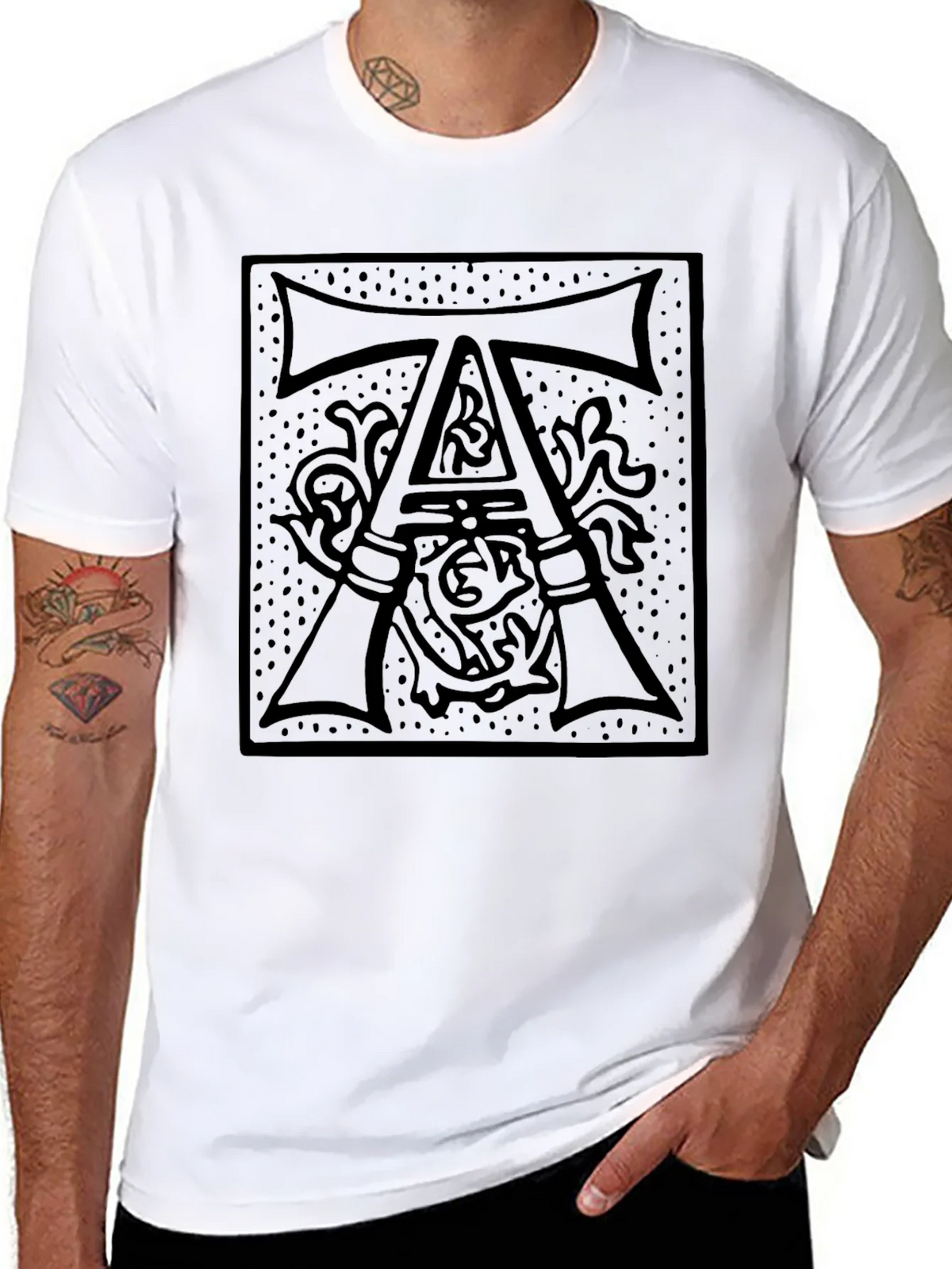 Monogram A Graphic Print Black T-Shirt product image 4