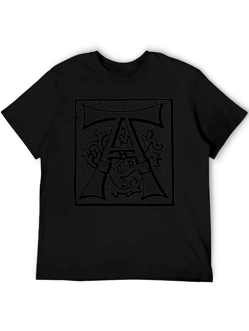 Monogram A Graphic Print Black T-Shirt product image 2