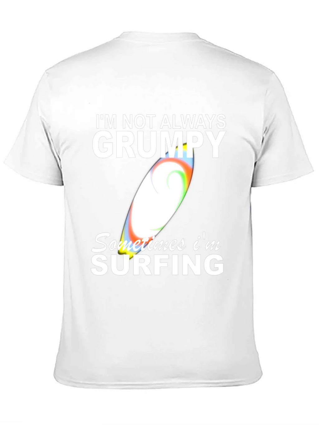 Grumpy Surfing Graphic Tee - Mens Black Cotton T-Shirt product image 2