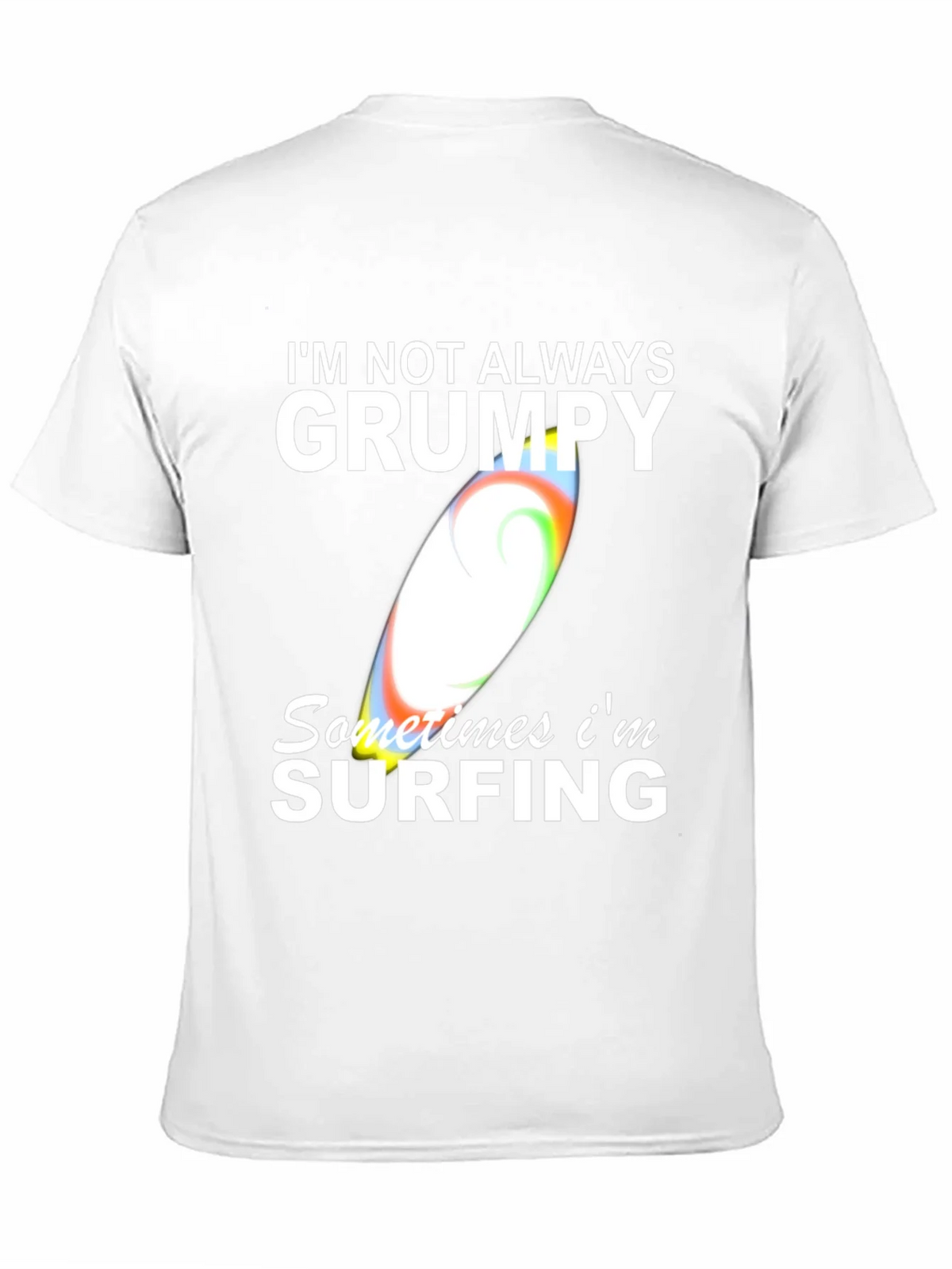 Grumpy Surfing Graphic Tee - Mens Black Cotton T-Shirt product image 2