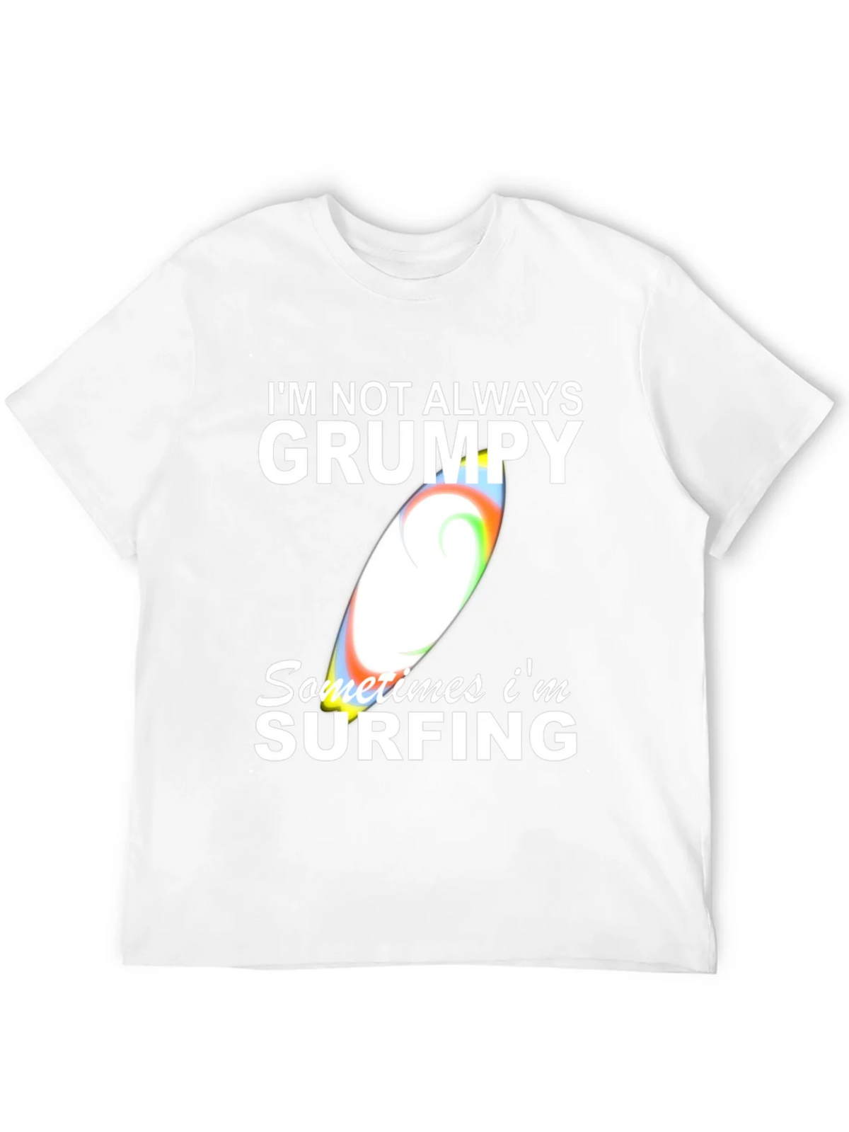 Grumpy Surfing Graphic Tee - Mens Black Cotton T-Shirt product image 3