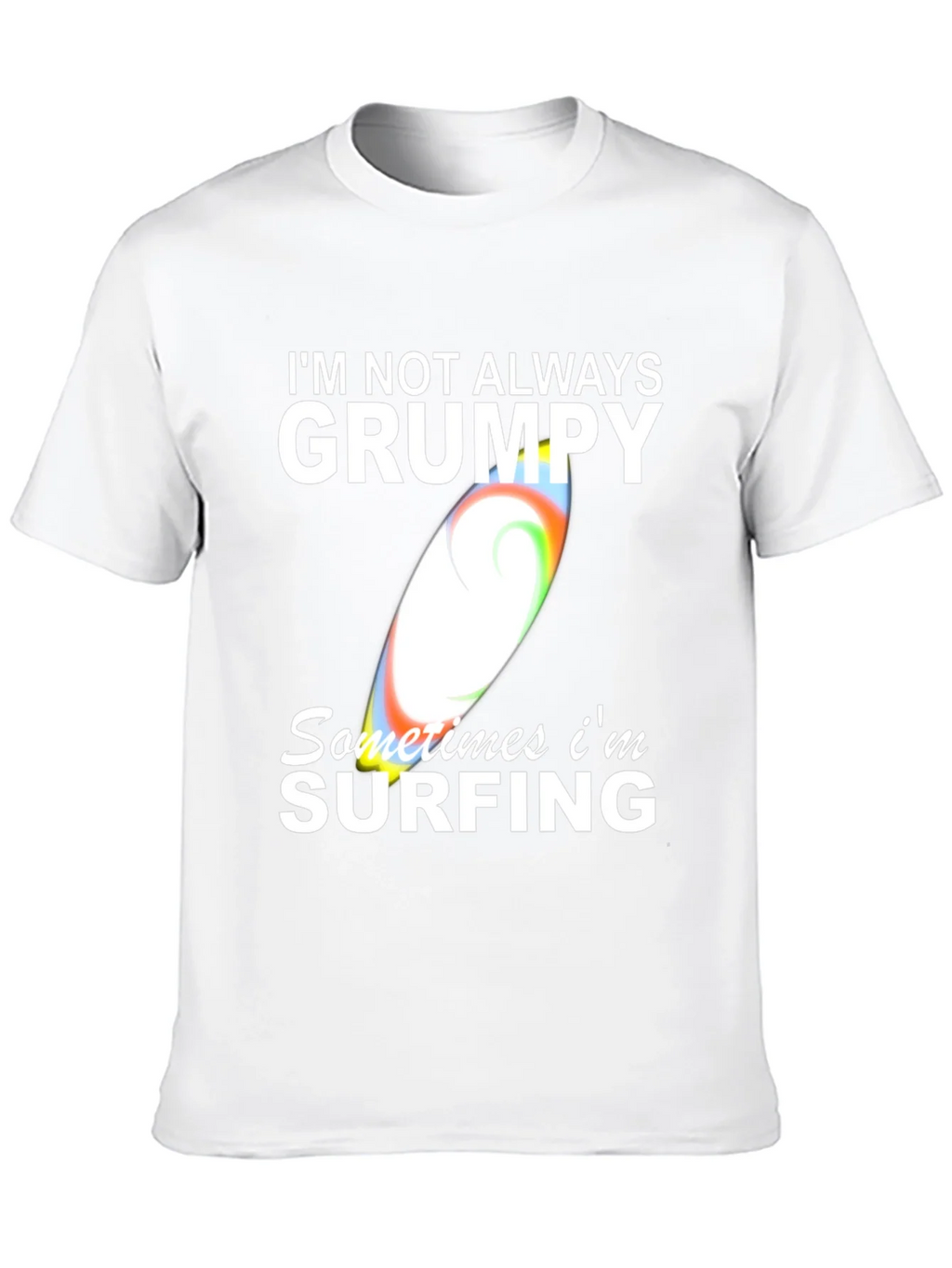 Grumpy Surfing Graphic Tee - Mens Black Cotton T-Shirt product image 12