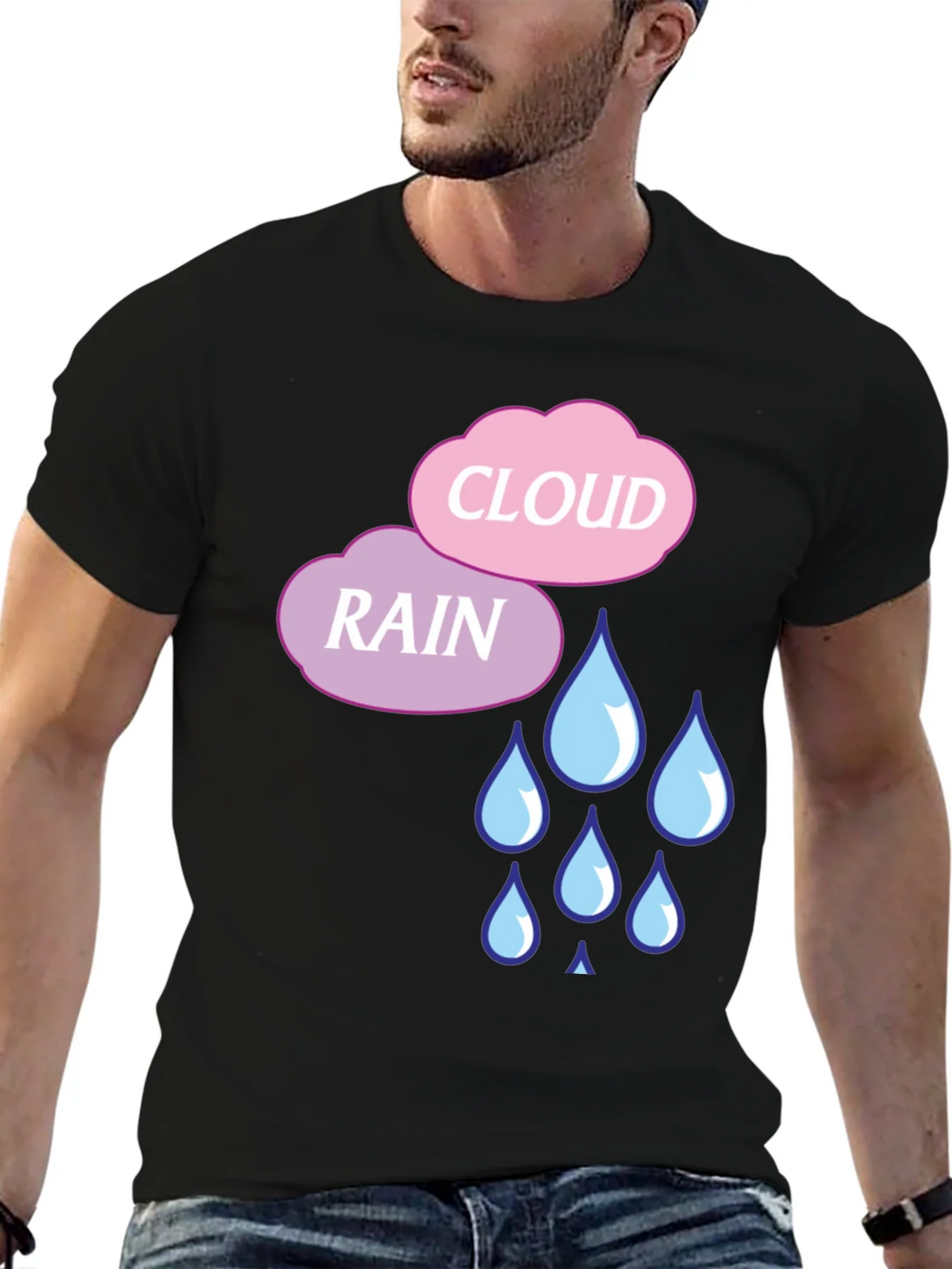 Rain Cloud Graphic T-Shirt - Cute Weather Design product image 9