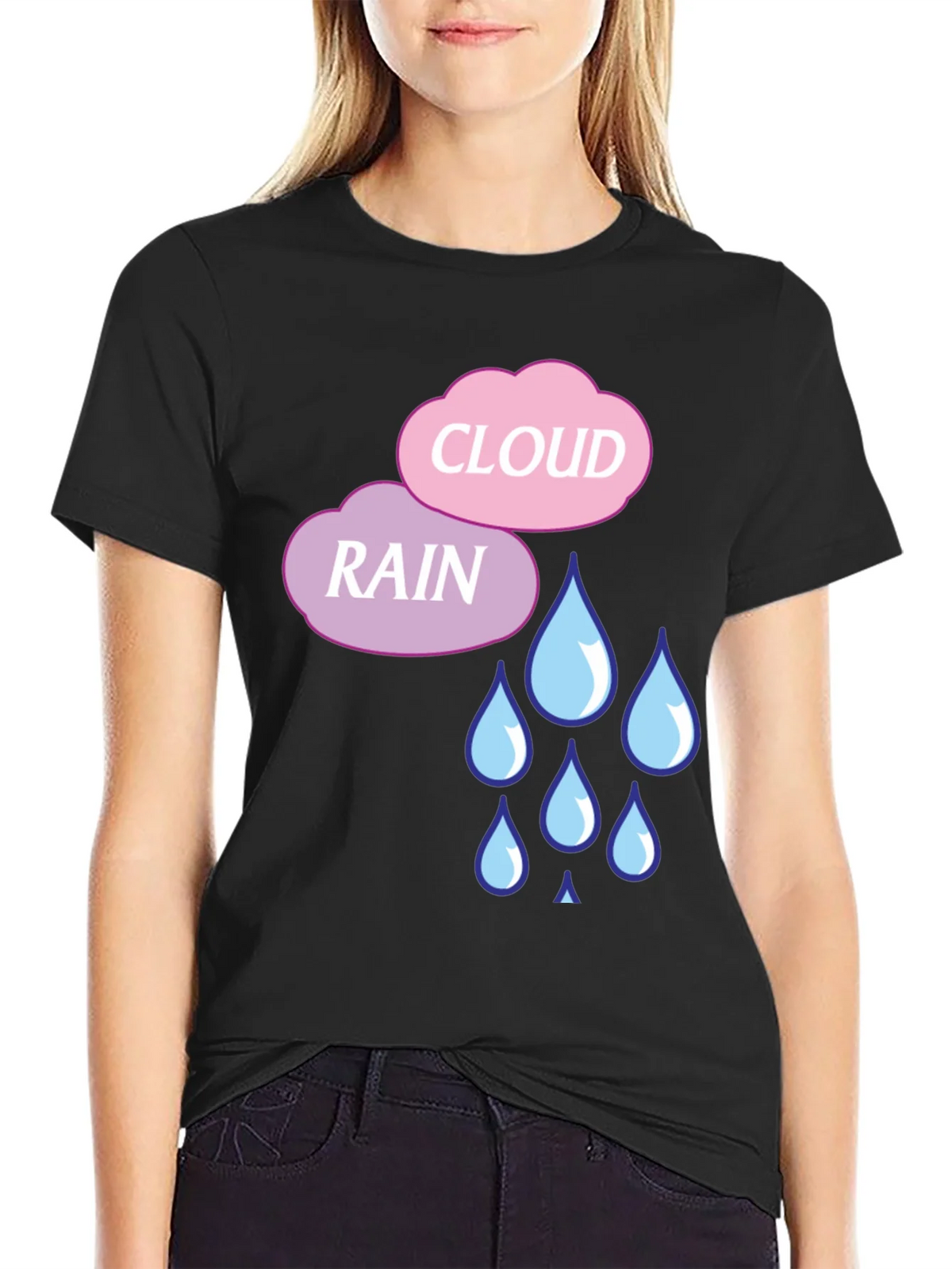 Rain Cloud Graphic T-Shirt - Cute Weather Design product image 5
