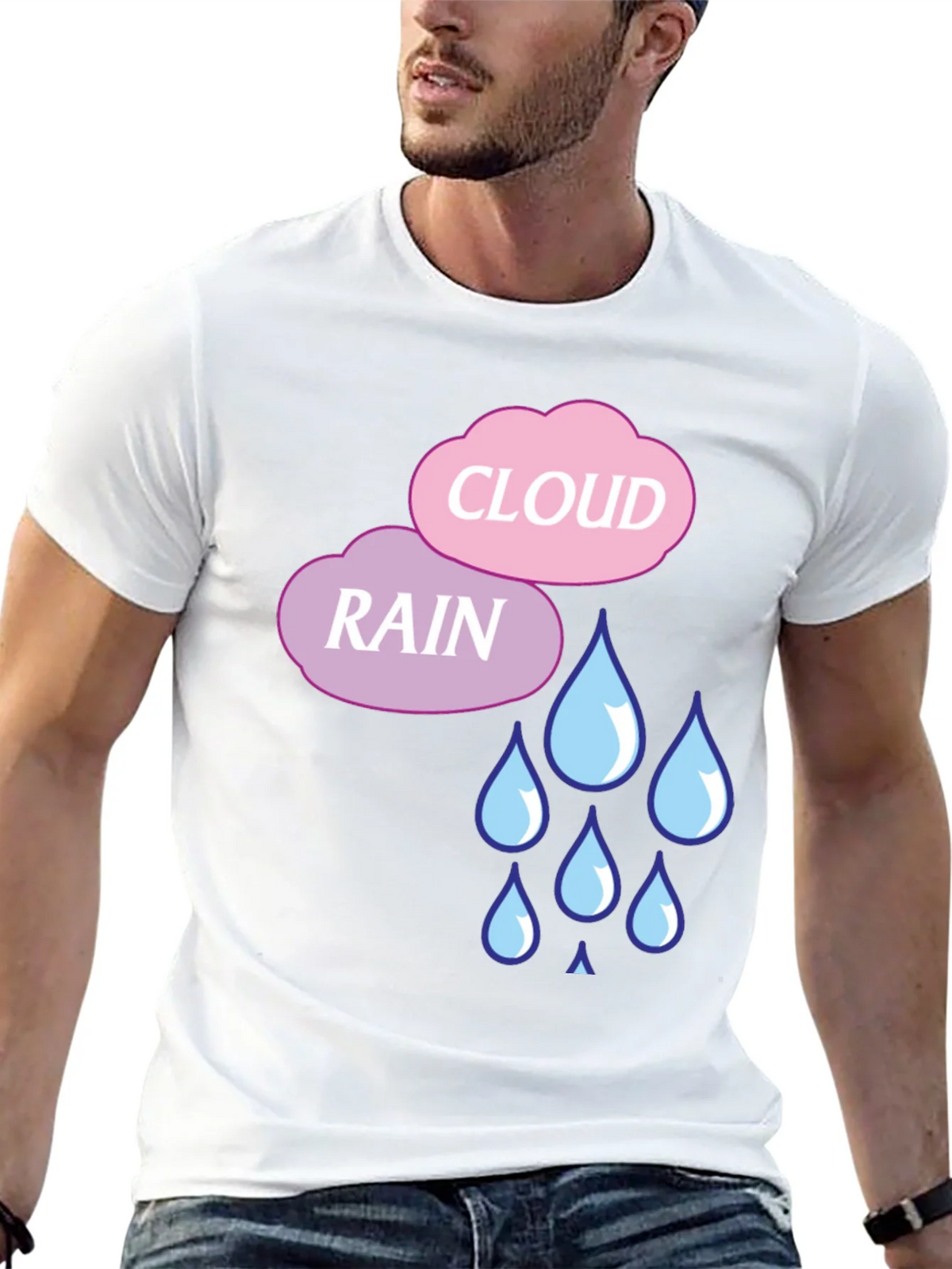 Rain Cloud Graphic T-Shirt - Cute Weather Design product image 4