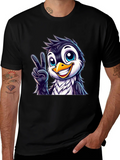 Peace Penguin Graphic Tee - Mens Black T-Shirt product image 1