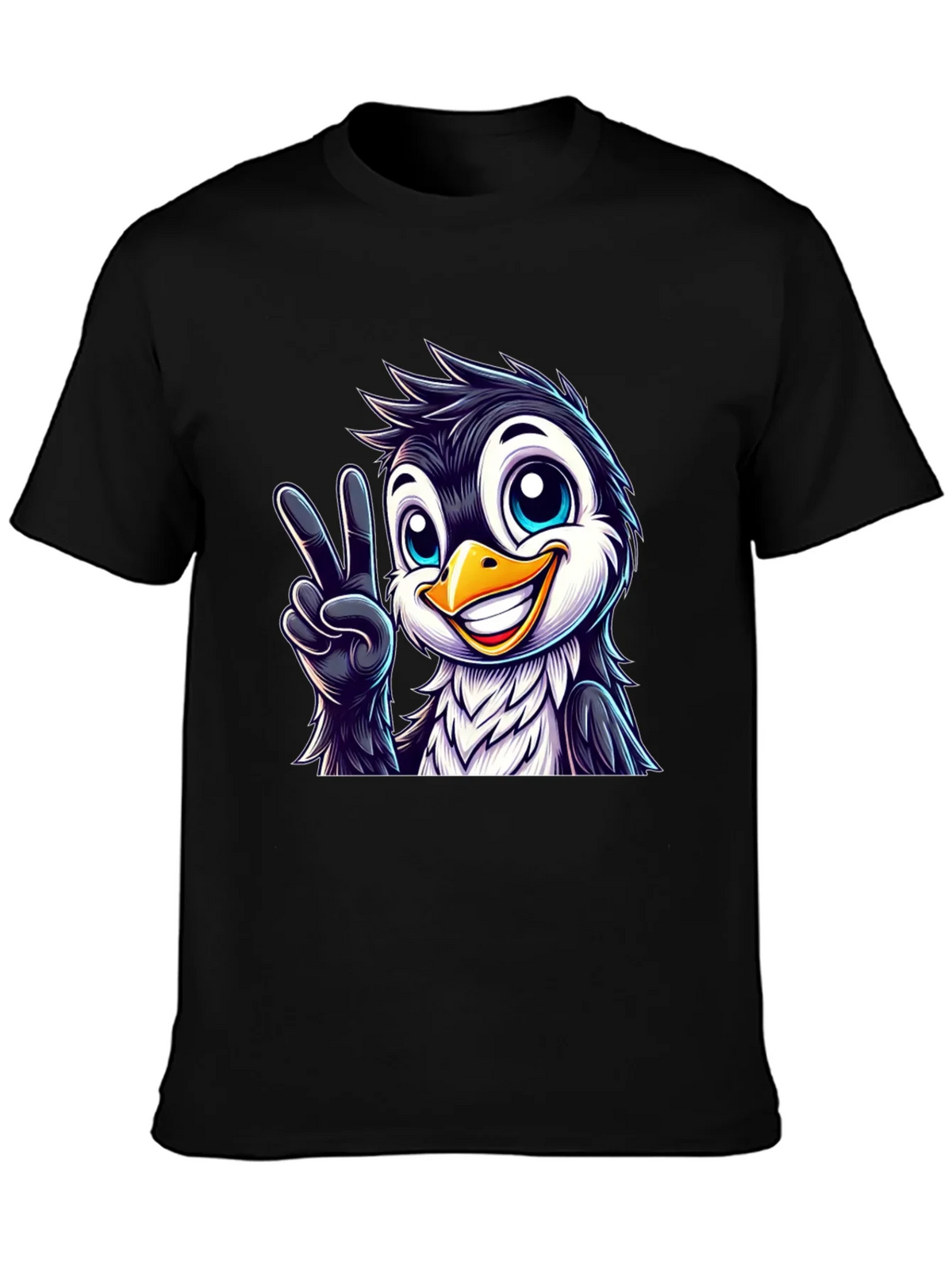 Peace Penguin Graphic Tee - Mens Black T-Shirt product image 6