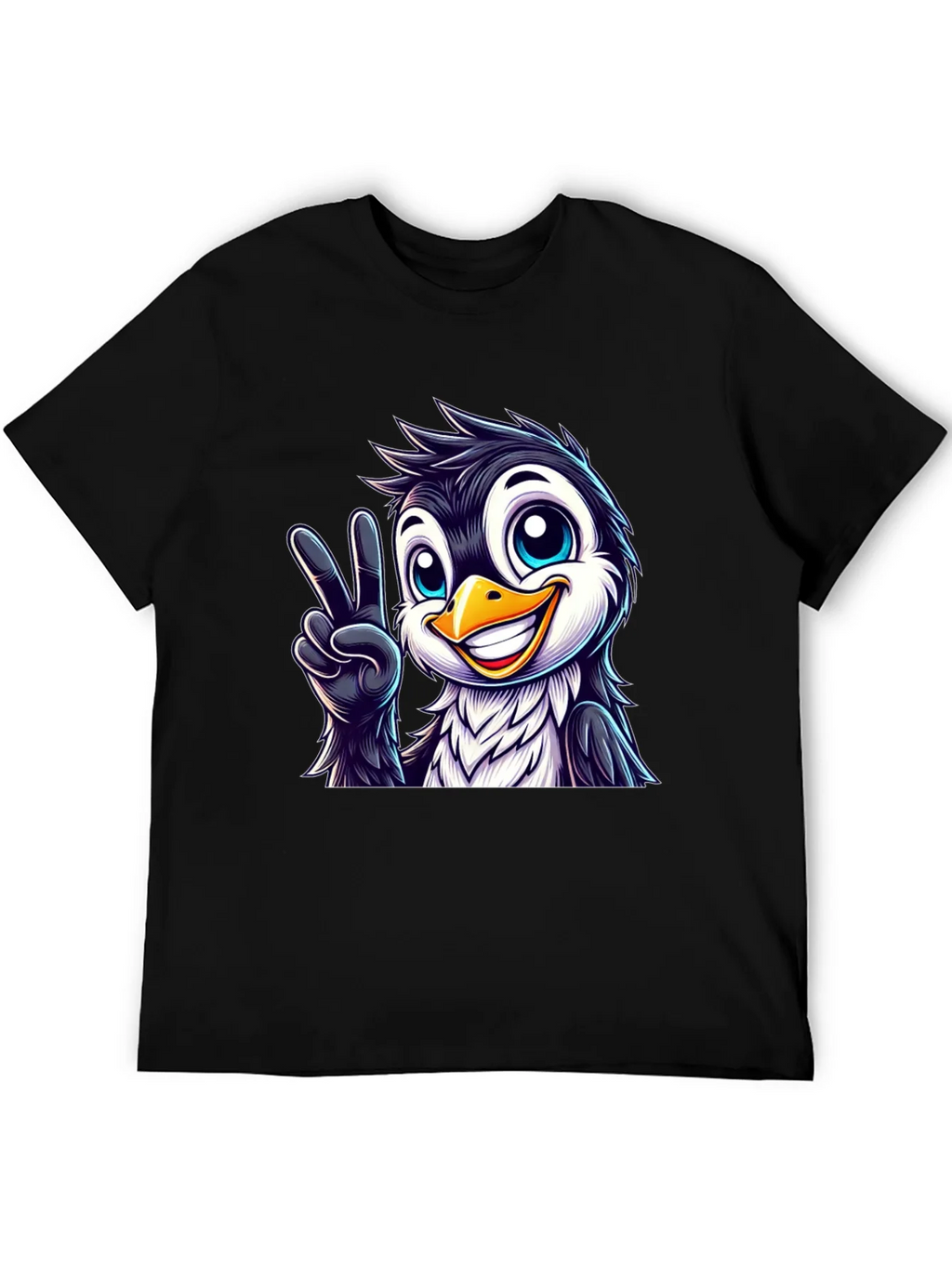 Peace Penguin Graphic Tee - Mens Black T-Shirt product image 8