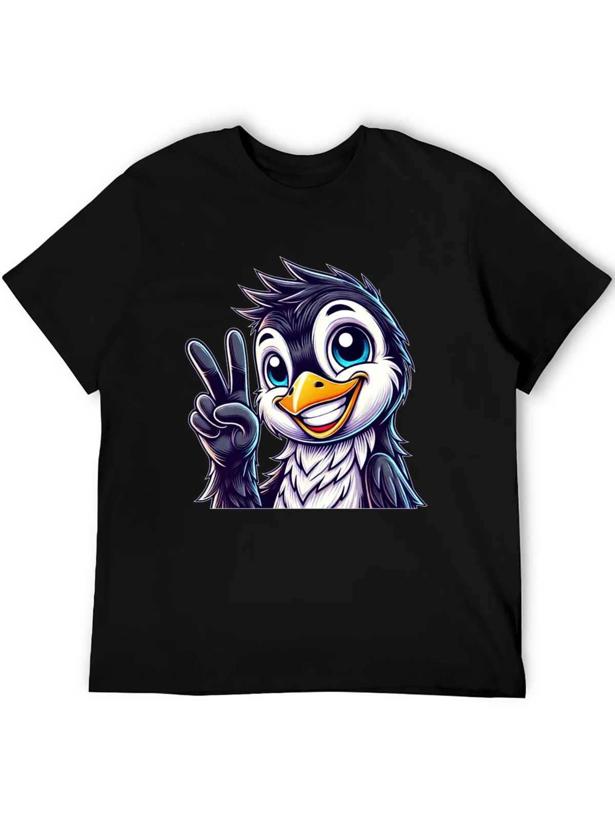 Peace Penguin Graphic Tee - Mens Black T-Shirt product image 8