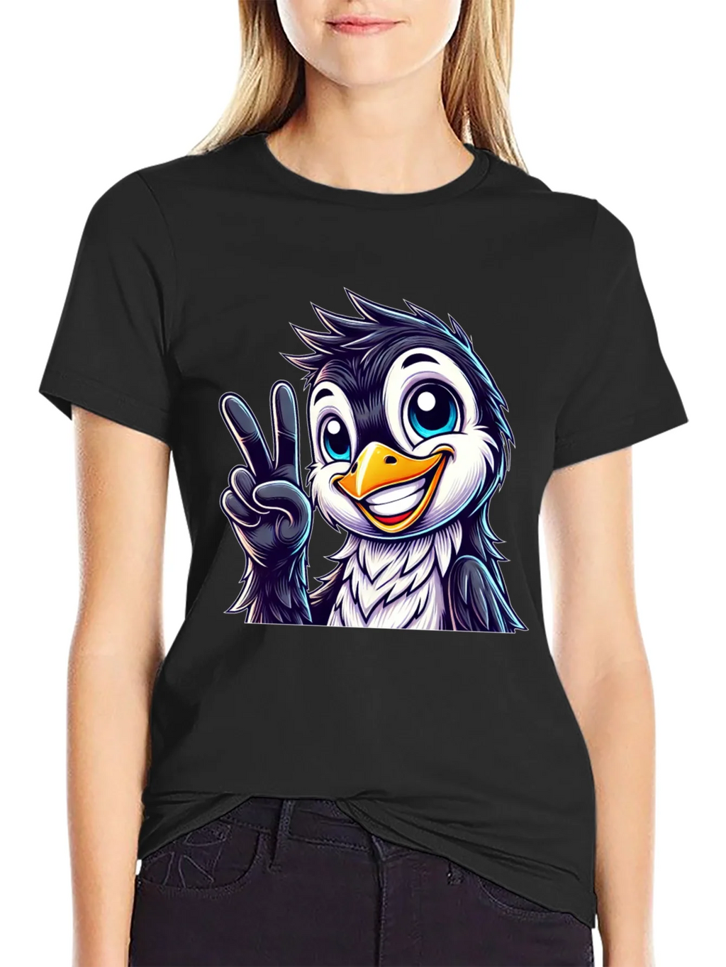 Peace Penguin Graphic Tee - Mens Black T-Shirt product image 5