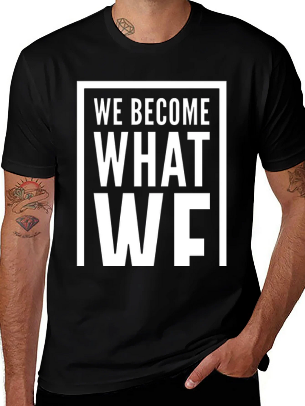 We Become What We Think About T-Shirt - Black product image 1