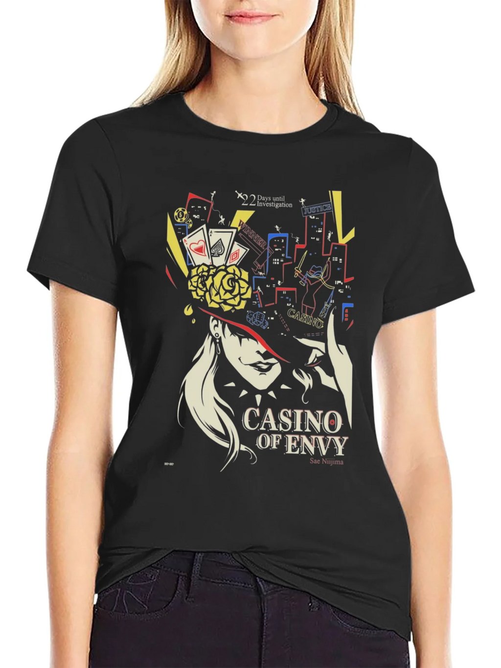 Casino of Envy Graphic T-Shirt - Sae Niijima Persona 5 product image 5
