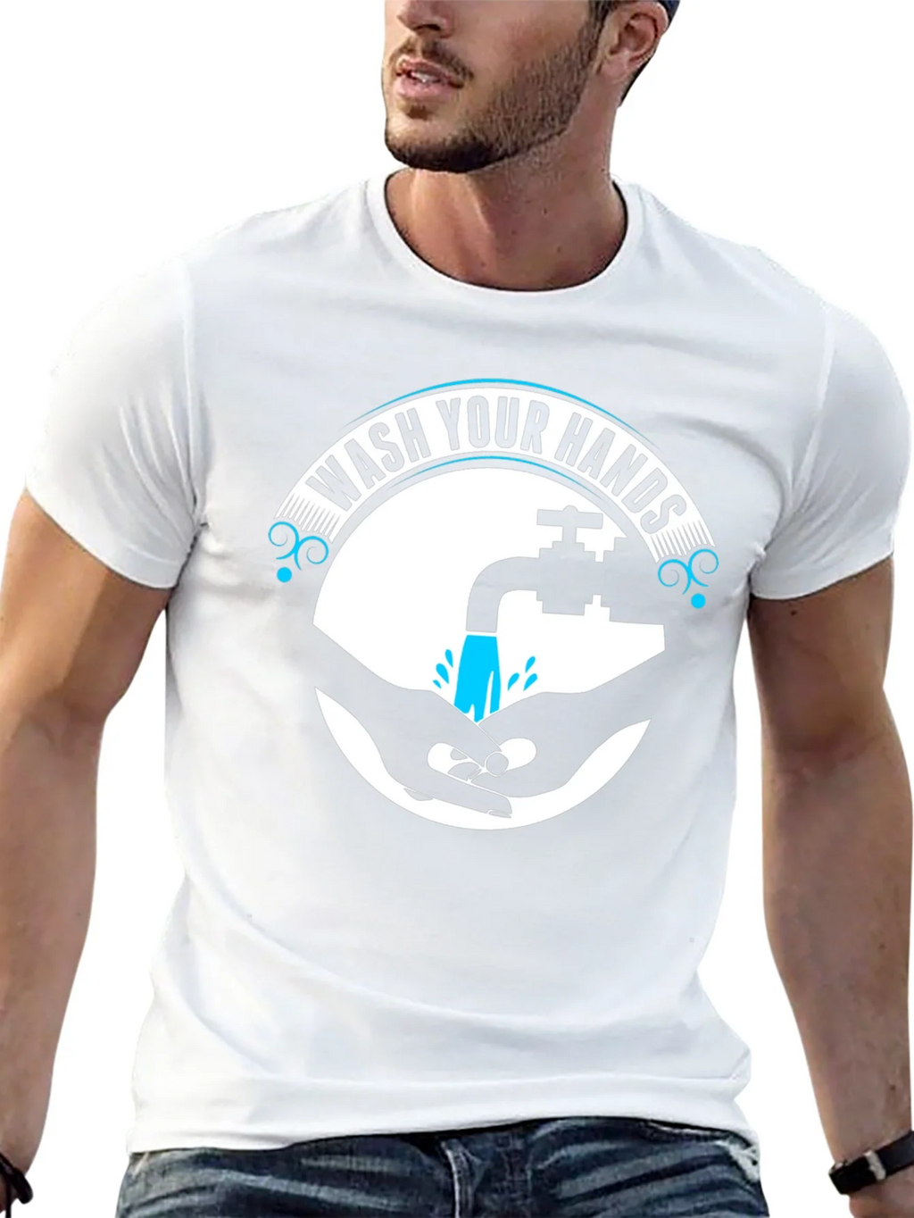 Wash Your Hands Graphic Tee - Black product image 4