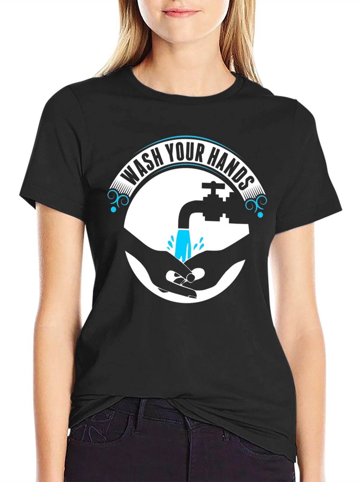 Wash Your Hands Graphic Tee - Black product image 5