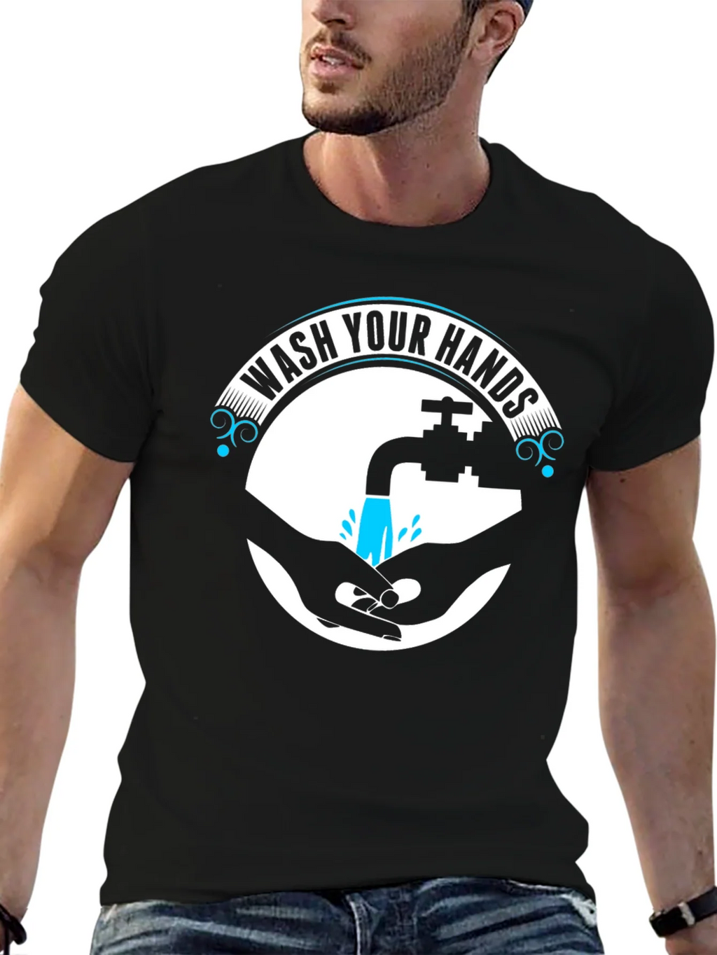 Wash Your Hands Graphic Tee - Black product image 9