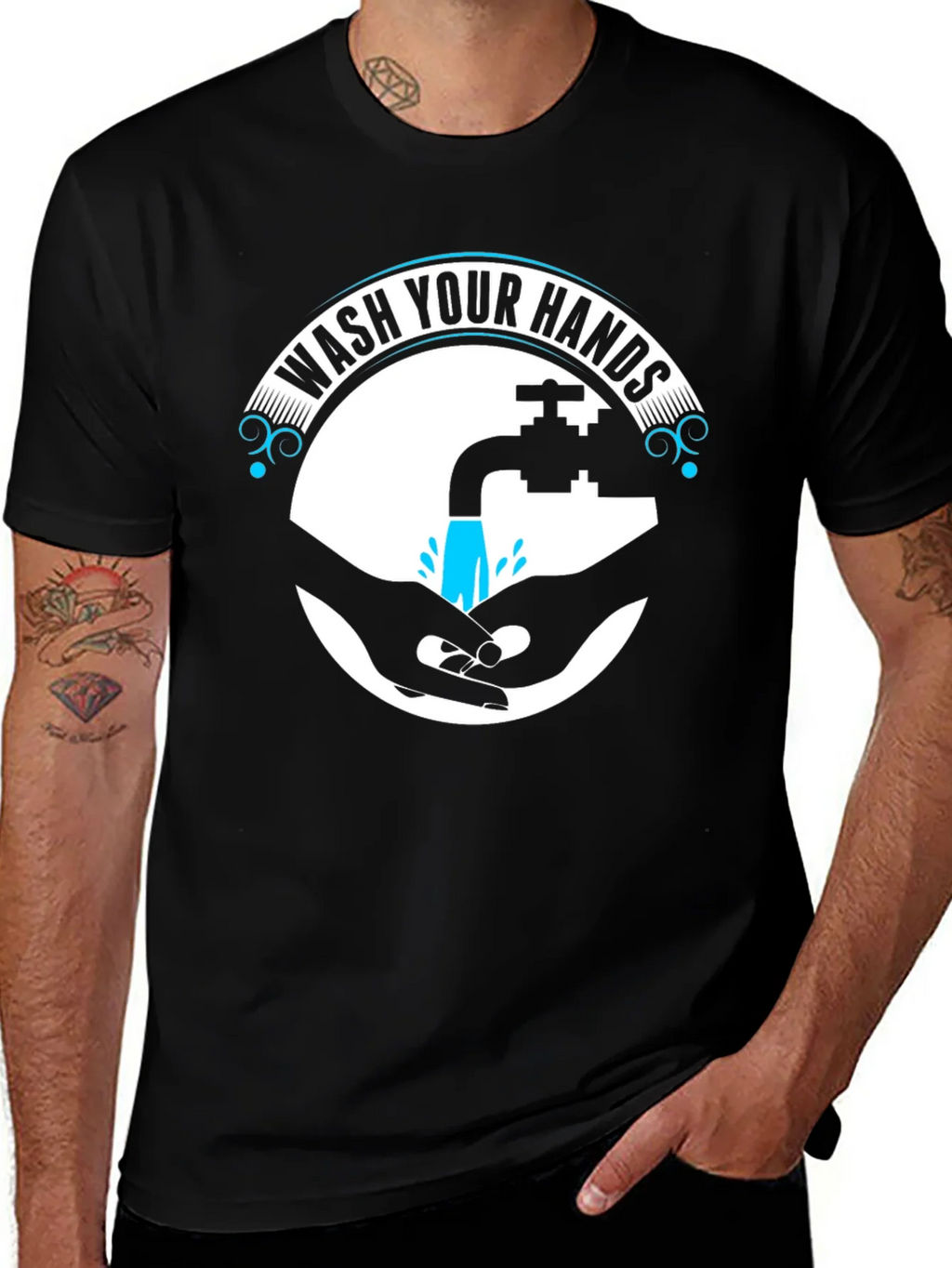 Wash Your Hands Graphic Tee - Black product image 1