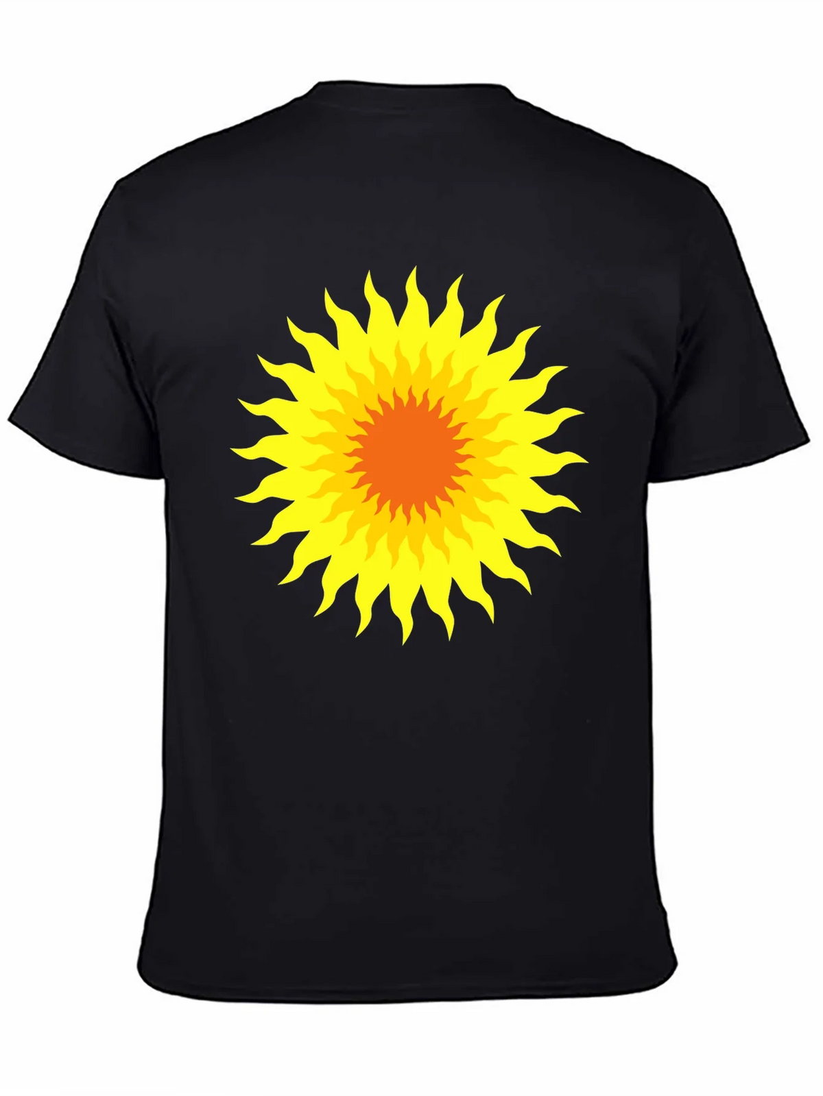 Radiant Sunburst Graphic Tee - Black Cotton T-Shirt product image 7