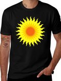 Radiant Sunburst Graphic Tee - Black Cotton T-Shirt product image 1