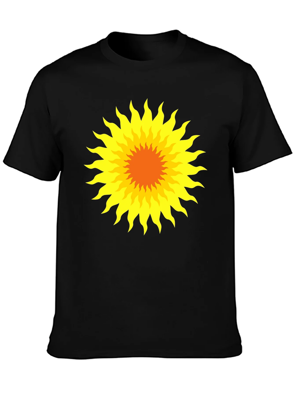 Radiant Sunburst Graphic Tee - Black Cotton T-Shirt product image 6
