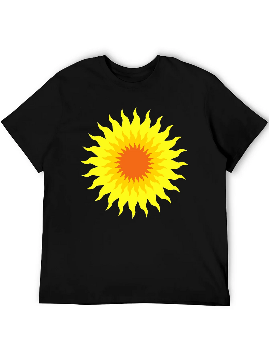 Radiant Sunburst Graphic Tee - Black Cotton T-Shirt product image 8