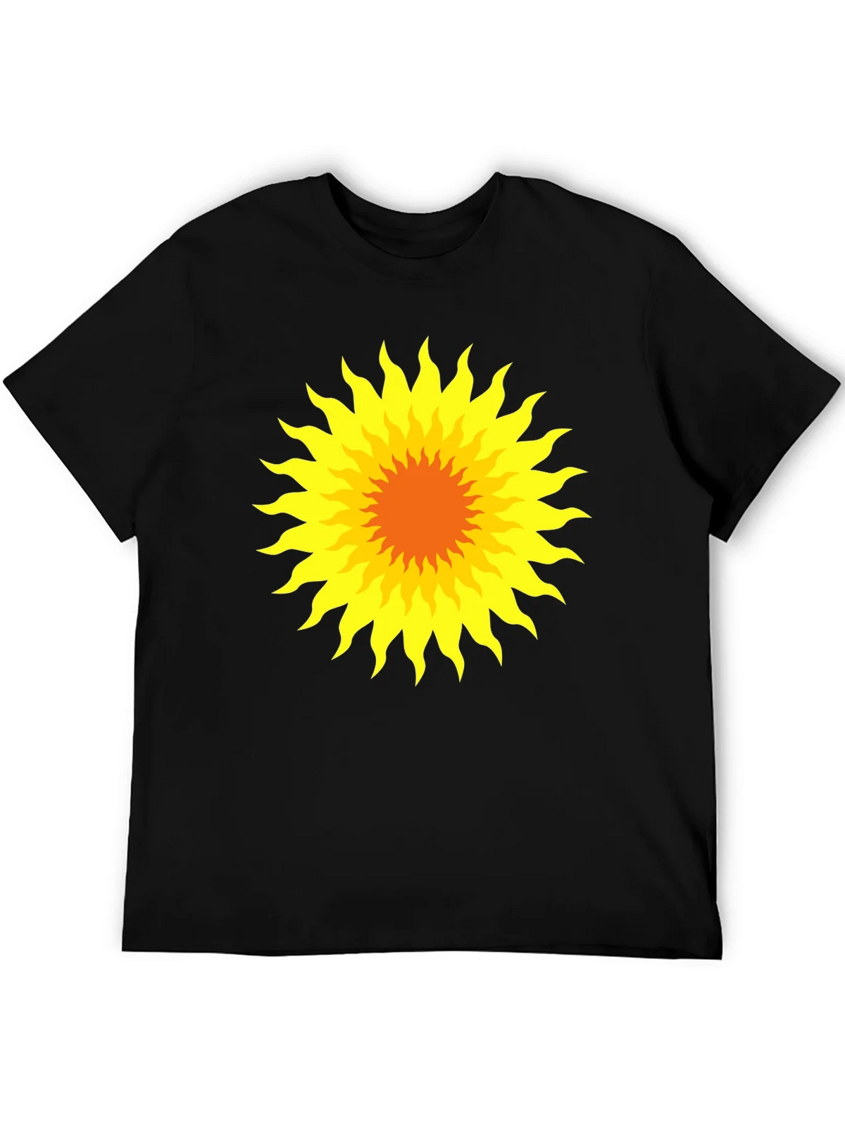 Radiant Sunburst Graphic Tee - Black Cotton T-Shirt product image 8