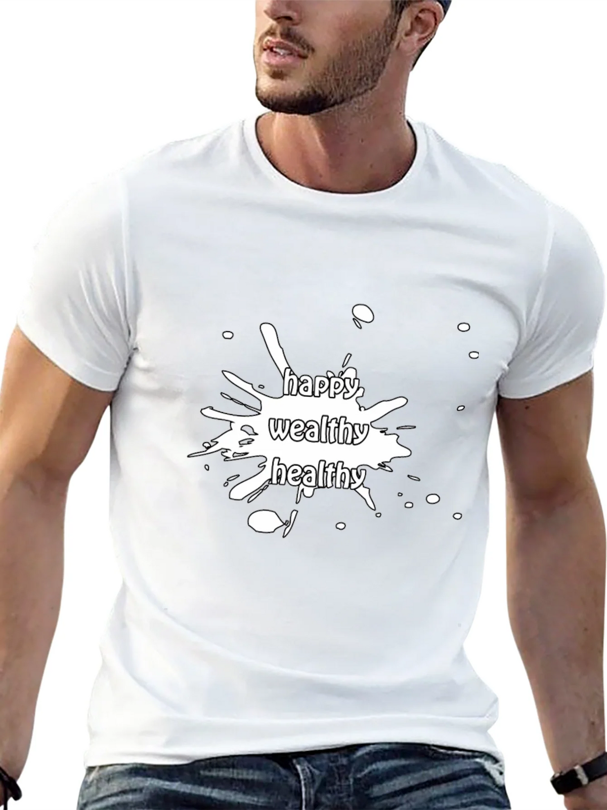 Happy Wealthy Healthy Graphic Tee product image 4