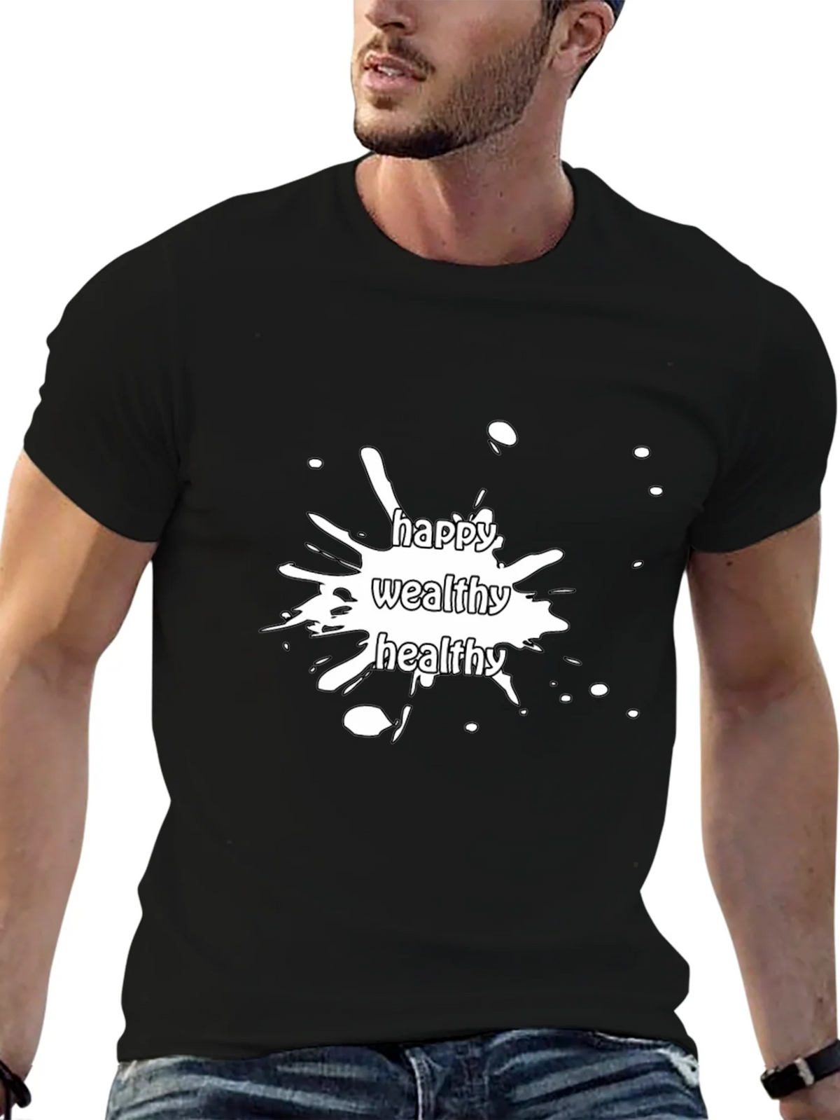 Happy Wealthy Healthy Graphic Tee product image 9