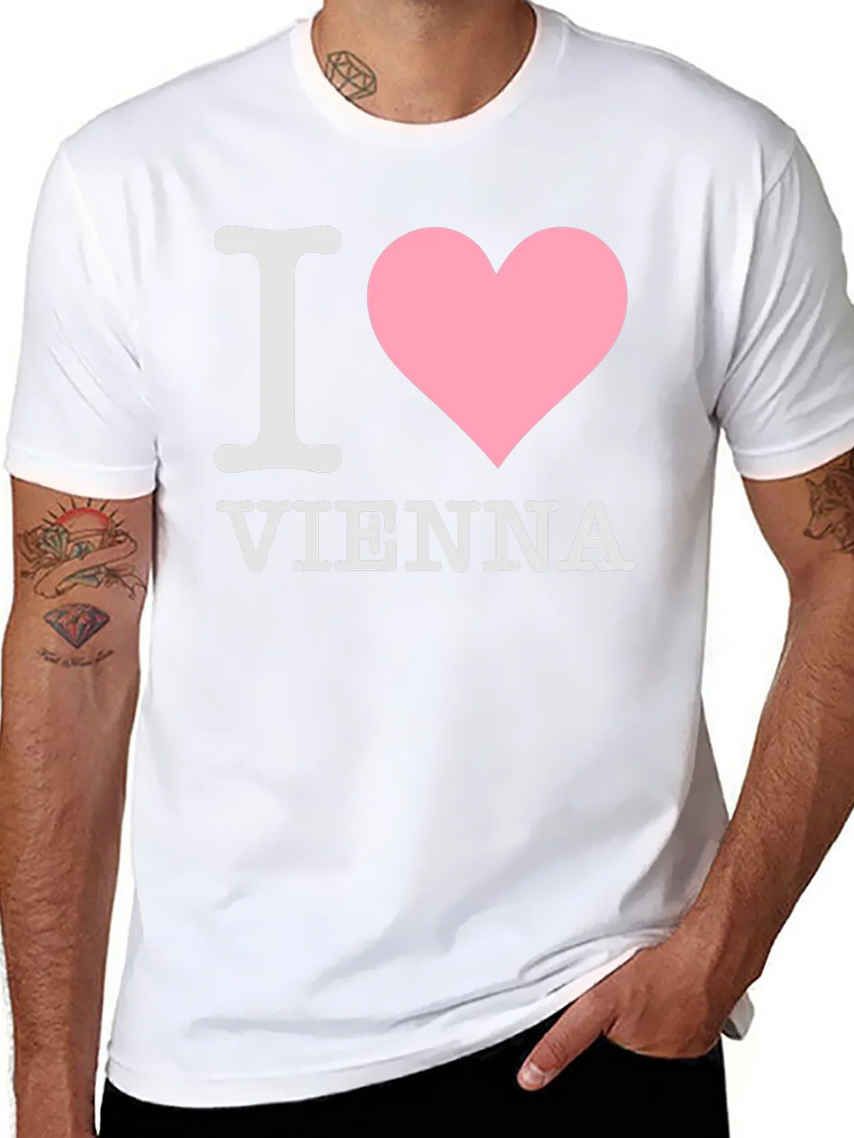 I Love Vienna T-Shirt Black Cotton product image 10