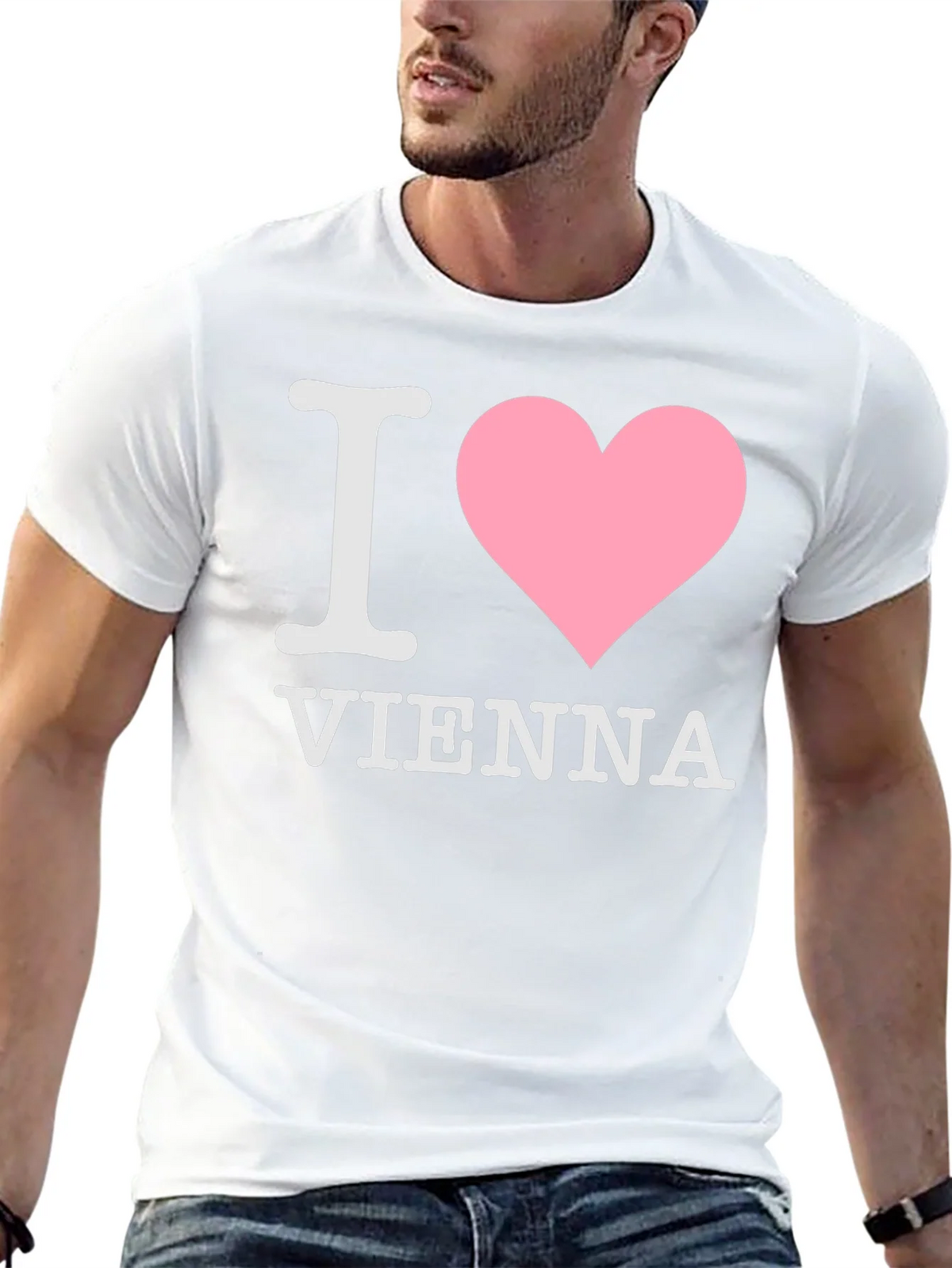 I Love Vienna T-Shirt Black Cotton product image 4