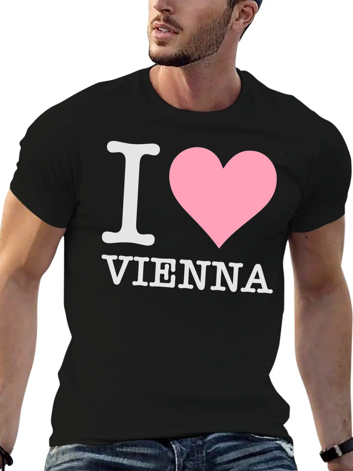I Love Vienna T-Shirt Black Cotton product image 9