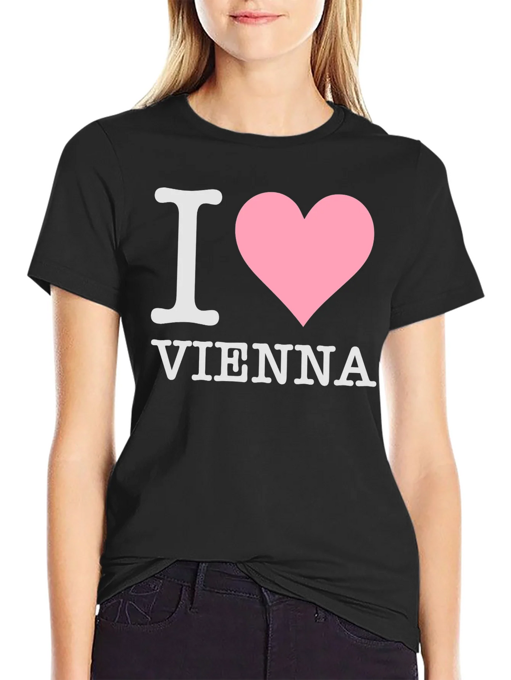 I Love Vienna T-Shirt Black Cotton product image 5