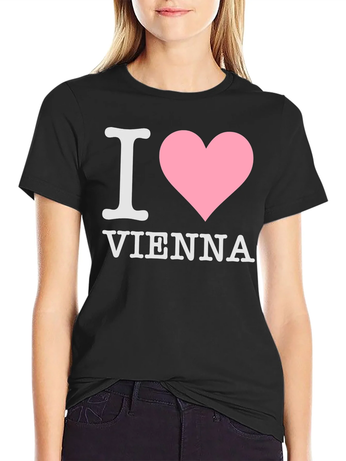 I Love Vienna T-Shirt Black Cotton product image 5
