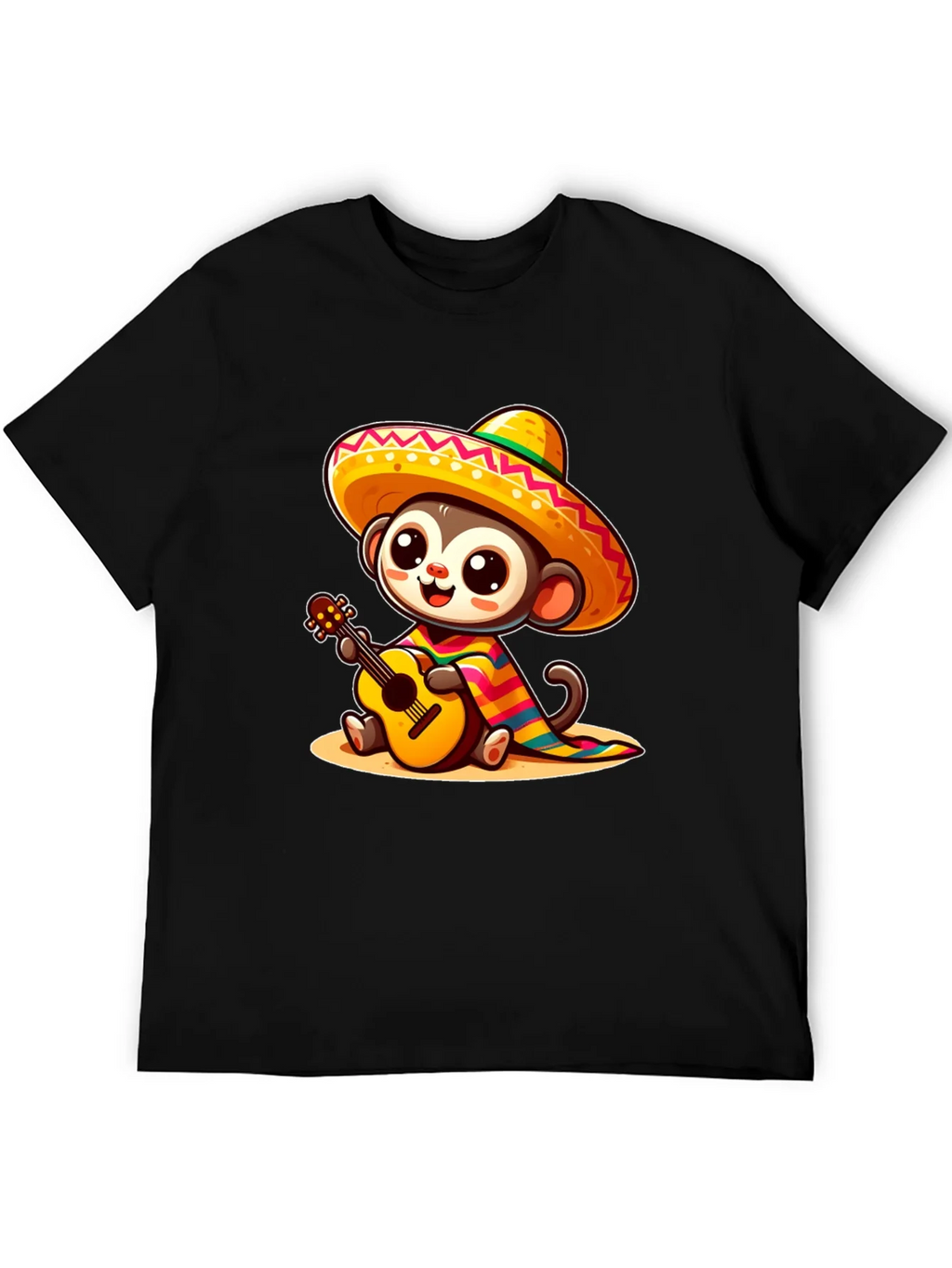 Monkey in Sombrero T-Shirt - Guitar Playing product image 8