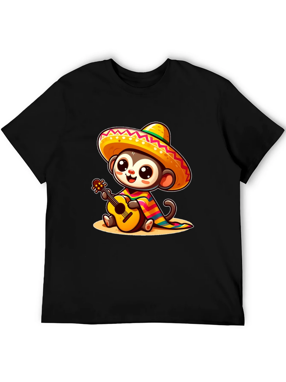 Monkey in Sombrero T-Shirt - Guitar Playing product image 8