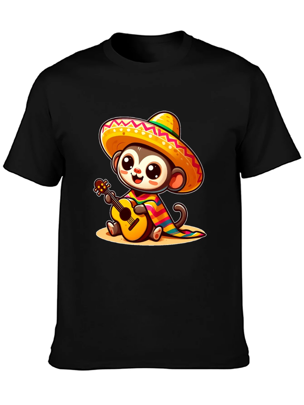 Monkey in Sombrero T-Shirt - Guitar Playing product image 6