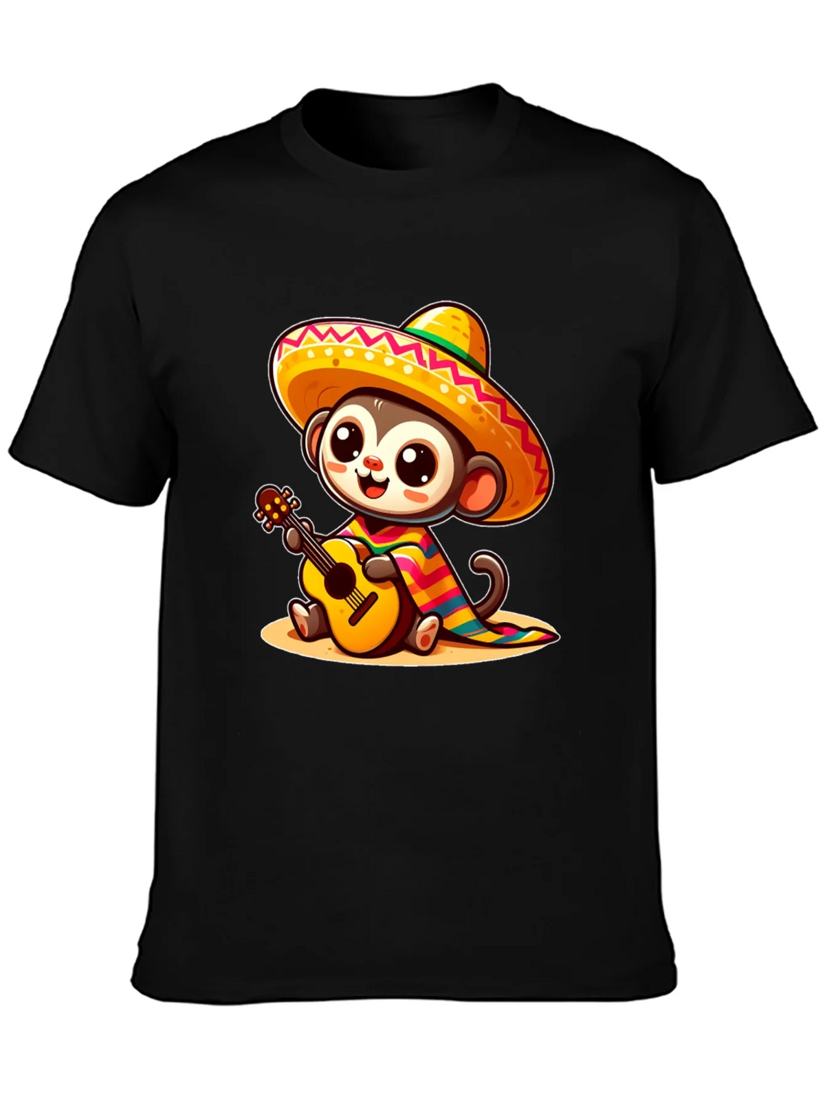 Monkey in Sombrero T-Shirt - Guitar Playing product image 6